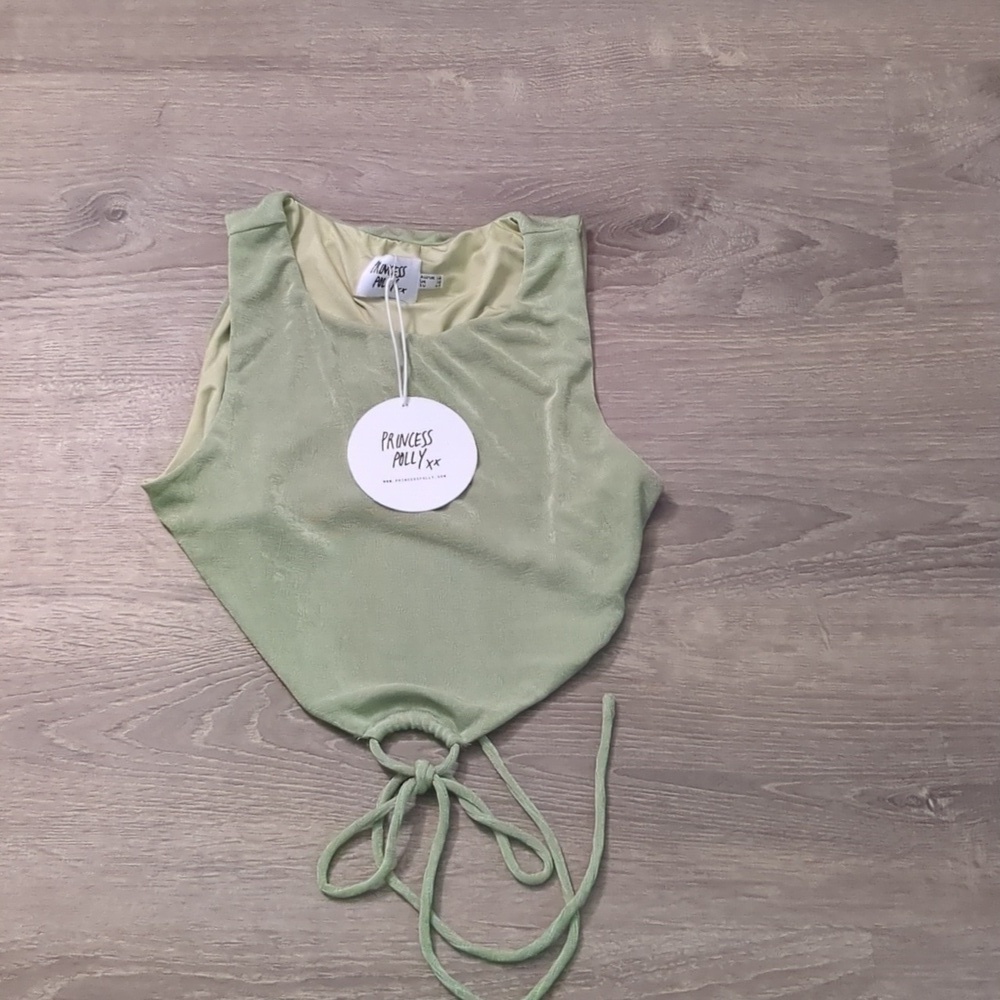 Princess Polly green crop top size 10